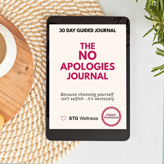 The No Apologies Journal™ (Digital) | Journal 1 of the Realignment Series | Bold Daily Journal for Women | 30-Day Guided Prompts | Printable or Fillable PDF | Mental Health Workbook