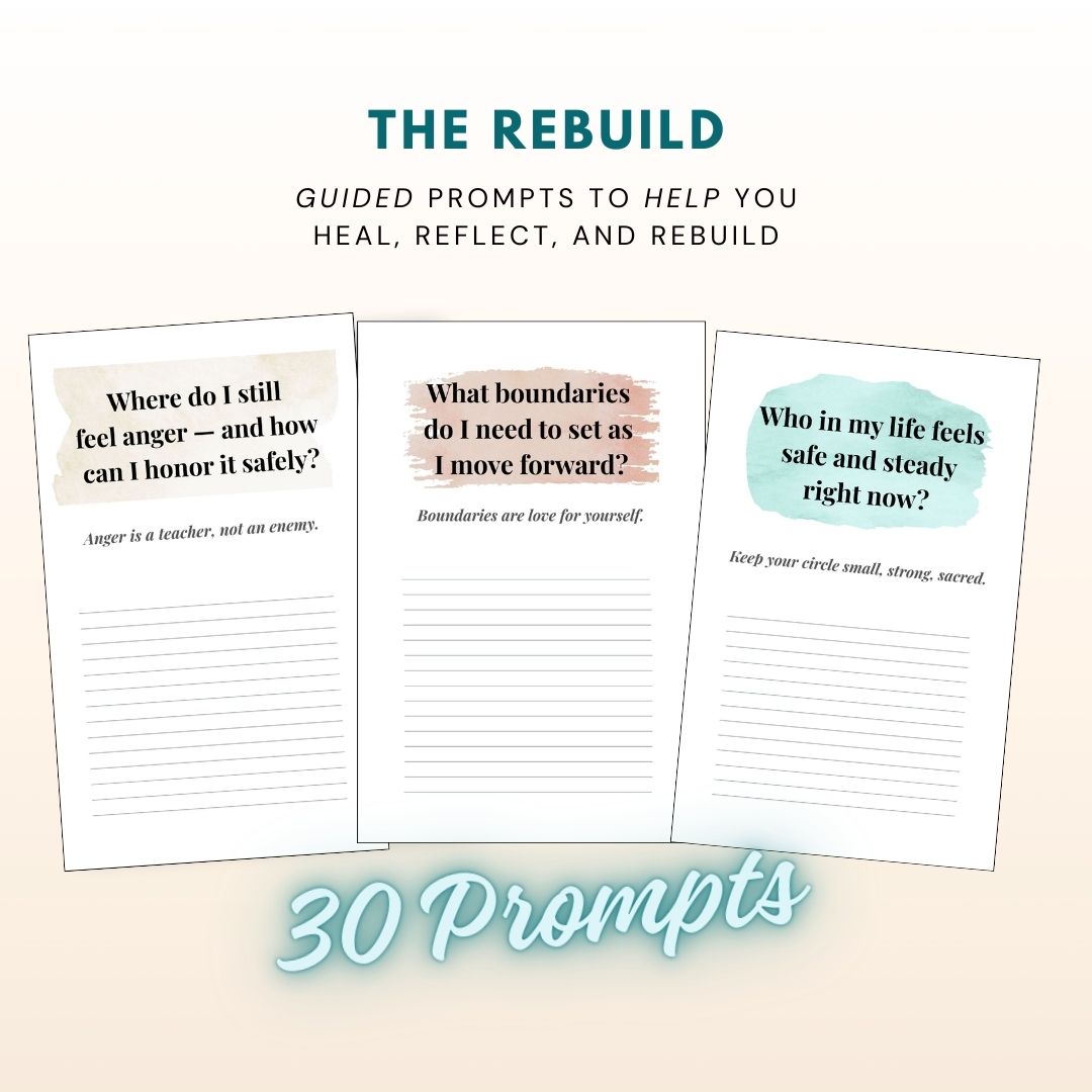 Breakup & Divorce Healing Journal for Women | Guided Self-Reflection, Emotional Healing, Rebuilding After Relationship | The Rebuild Journal | Digital Download | Fillable and Printable